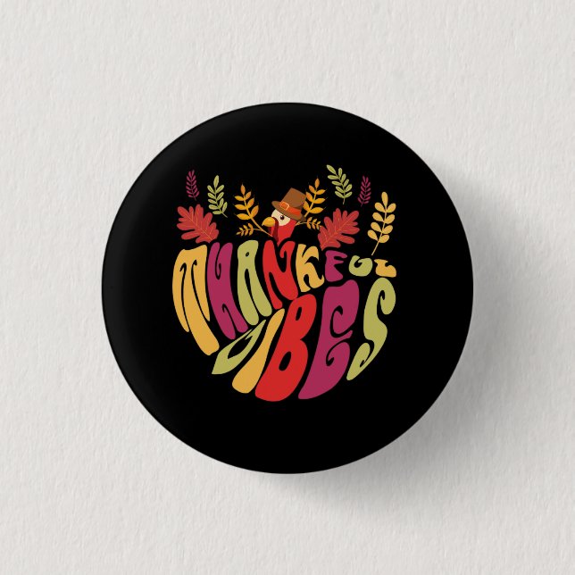 fall thanksgiving day specia 1 inch round button (Front)