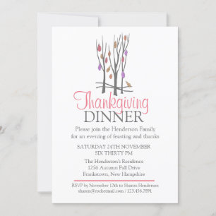 Fall Thanksgiving Dinner invitation