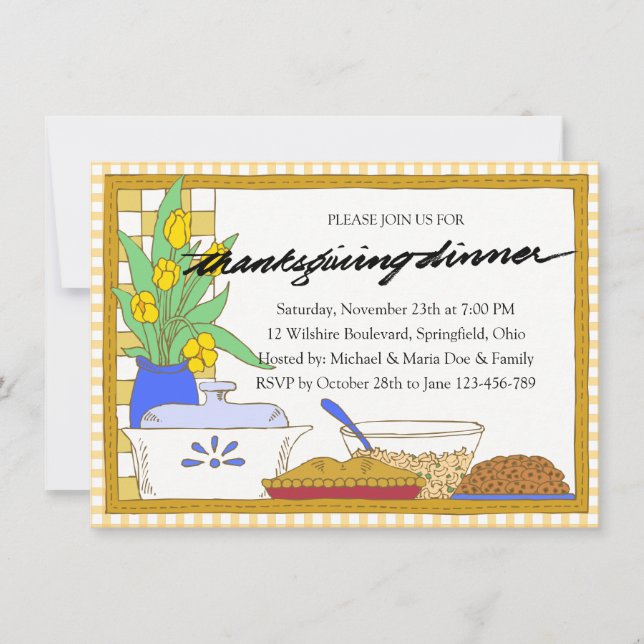 Fall Thanksgiving Feast Dinner Invitation (Front)
