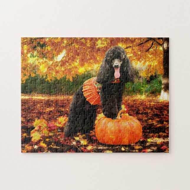 Fall Thanksgiving - Gidget - Poodle Jigsaw Puzzle (Horizontal)