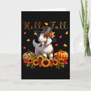 Fall Thanksgiving Goat Costume Autumn Leopard Pump Card