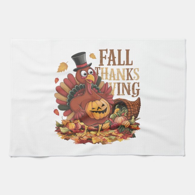 fALL THANKSGIVING Kitchen Towel (Horizontal)