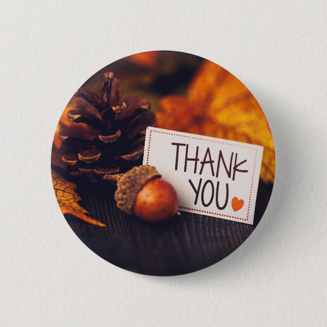 Fall Thanksgiving Photography Pumpkin Photography 2 Inch Round Button (Front)