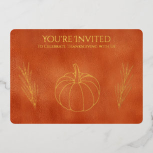 Fall Thanksgiving Pumpkin Wheat Leather Print 