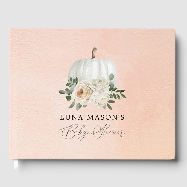 Fall Theme Pumpkin Baby Shower Guest Book (Front)