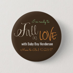 Fall Themed Baby Shower Button for New Mom