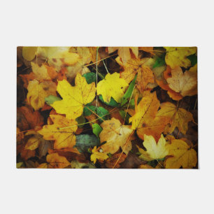 Fall-Themed Door Mat - Golden Leaves