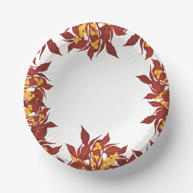 Fall themed paper bowls plate (Front)