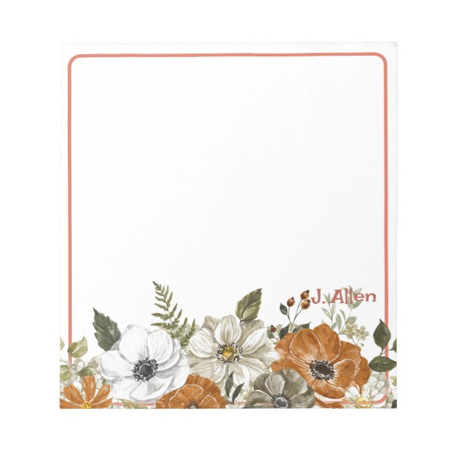 Fall Themed Personalized  Notepad (Front)