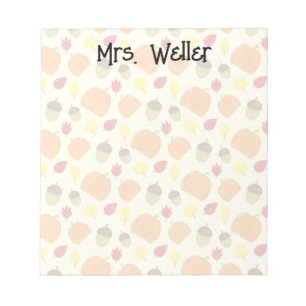 Fall Themed (pumpkin acorn leaves) Personalized  Notepad
