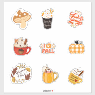 Fall-Themed Sticker Set with Cozy Autumn Vibes