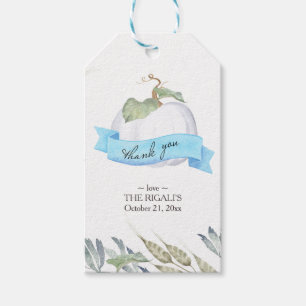 Fall Themed Watercolor White Pumpkin Gift Tags