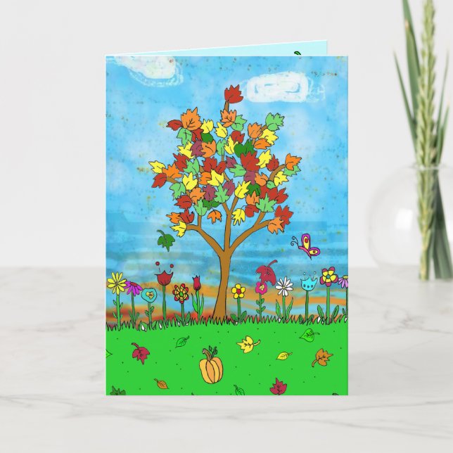 Fall Thinking of You Autumn Leaves Thinking of You Card (Front)
