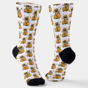 Fall Tibetan Spaniel (Brown) Dog Pumpkins Cute Socks