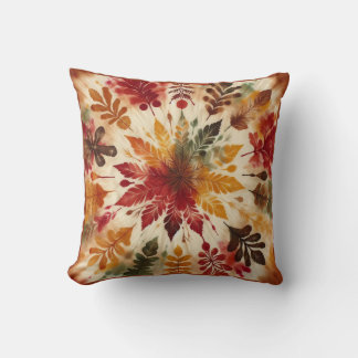 Fall / Tie Dye / Bullseye Leaves Throw Pillow