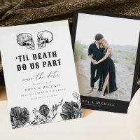 Fall Til Death Gothic Skull Floral Save the Date