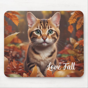 Fall Time Cat Mouse Pad