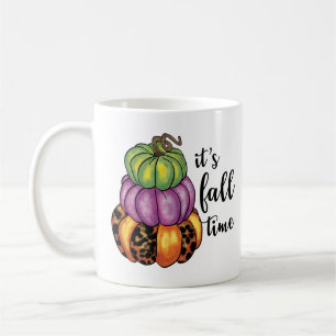 Fall Time Quote Colourful Pumpkins Crafty Coffee Mug