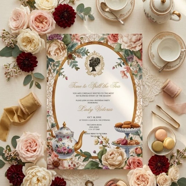 Fall Time to Spill the Tea Bridal Shower Invitation (Creator Uploaded)