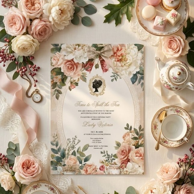 Fall Time to Spill the Tea Bridal Shower Invitation (Creator Uploaded)