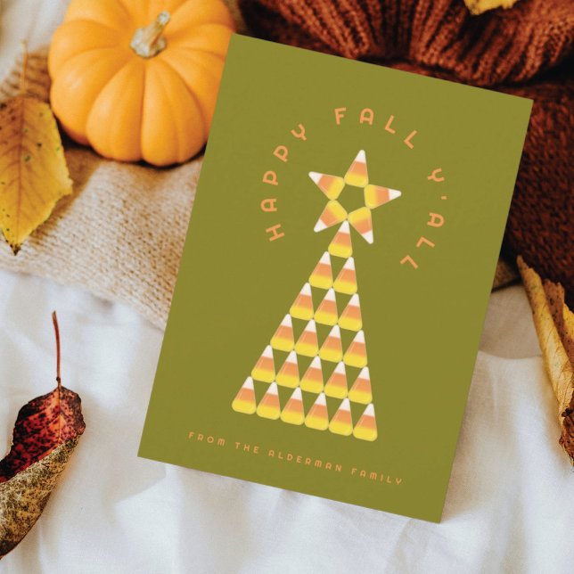 Fall to Christmas Greeting Card – Candy Corn Tree  (Creator Uploaded)