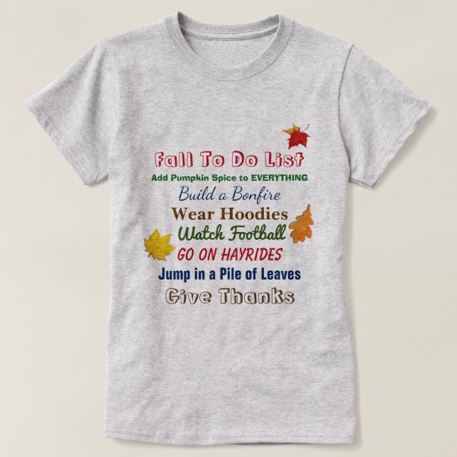 Fall To Do List Women's T-Shirt (Design Front)