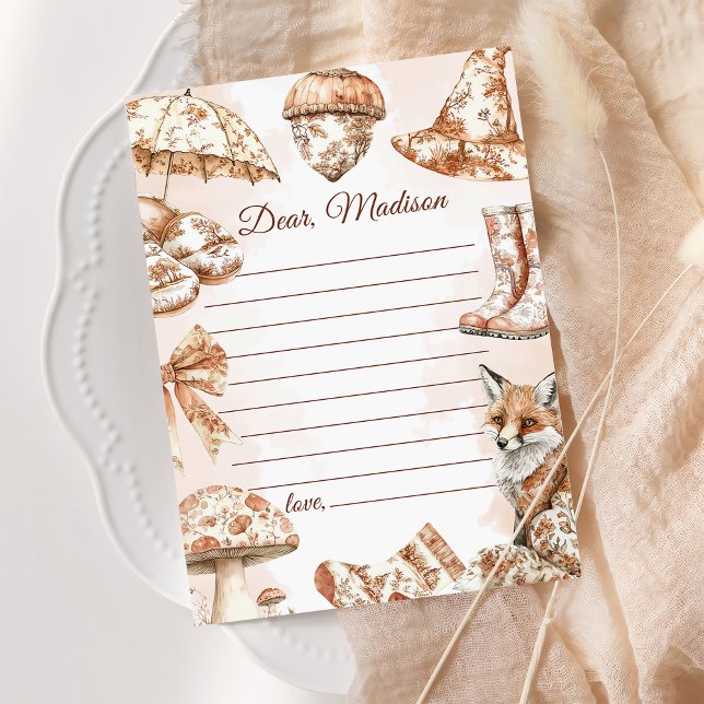 Fall Toile De Jouy Capsule Note Message Card (Creator Uploaded)