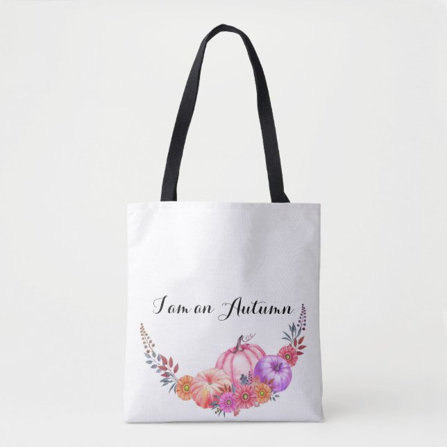 fall tote bag with pumpkins (Front)