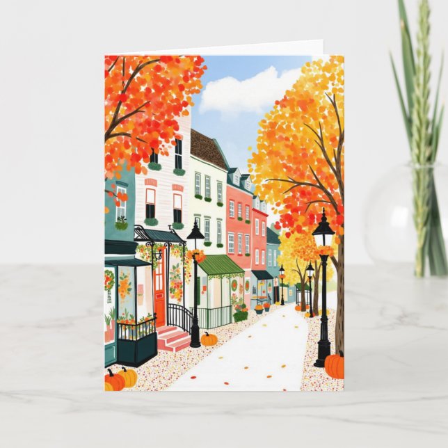 Fall Town Autumn Card (Front)