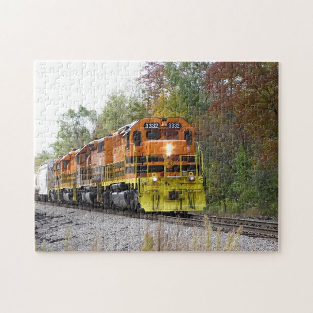 Fall Train in Colour Picturesque Family Fun Puzzle (Horizontal)