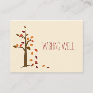 Fall tree, fall wedding wishing well enclosure card