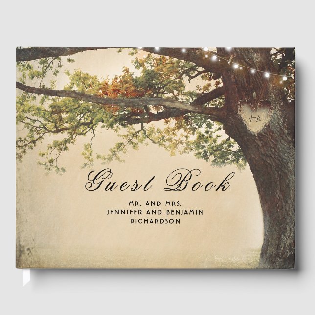 Fall Tree Rustic Country Wedding Guest Book (Front)