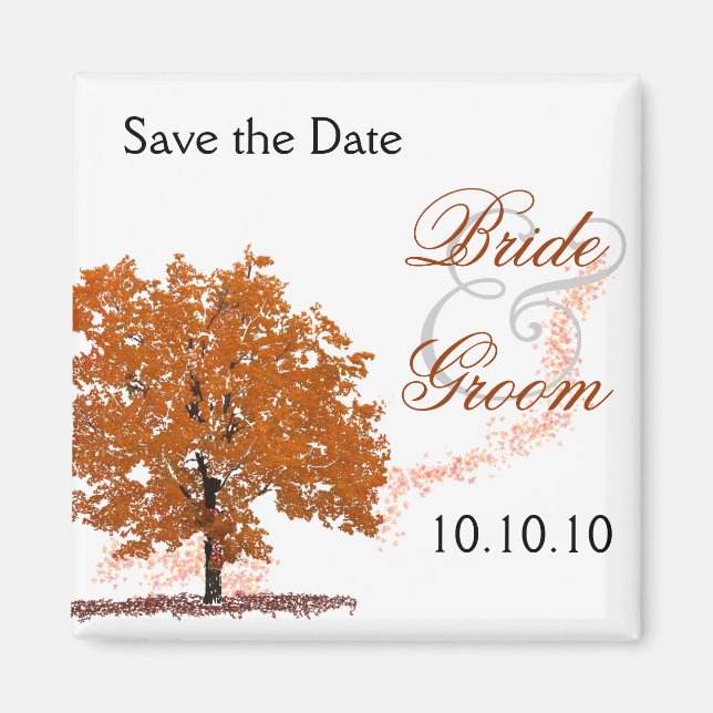 Fall Tree Save-The-Date-rust II Magnet (Front)