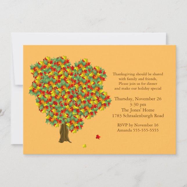 Fall Tree Thanksgiving Invitation (Front)