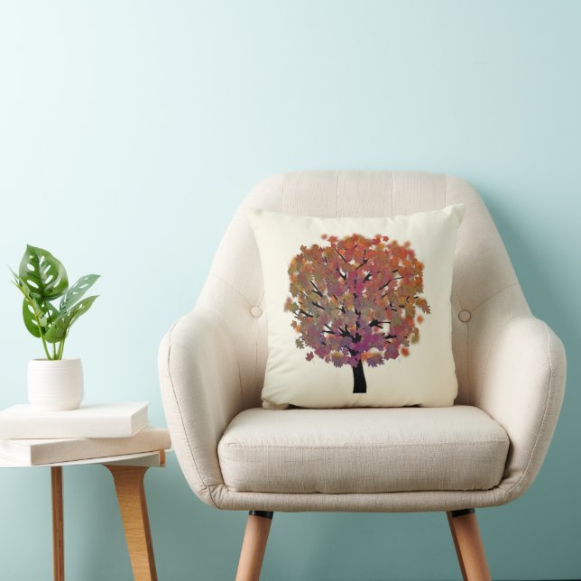 Fall Tree Throw Pillow (Chair)