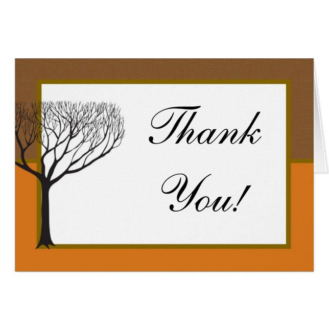 Fall Tree Wedding Folded Thank You Card (Front Horizontal)