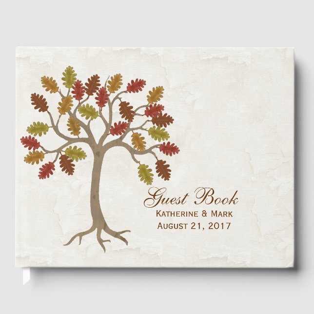 Fall Tree Wedding Guest Book (Front)