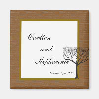 Fall Tree Wedding Magnet Favour
