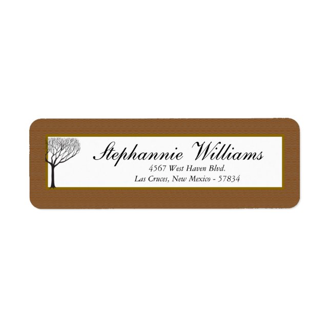 Fall Tree Wedding Return Address Label (Front)