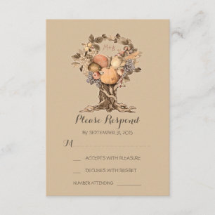 Fall tree wedding RSVP cards