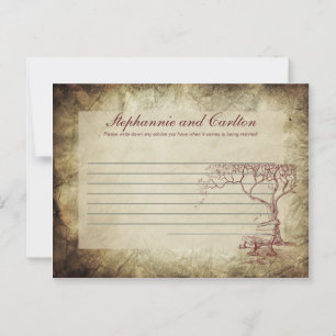 Fall Tree Wedding Writable Advice Card