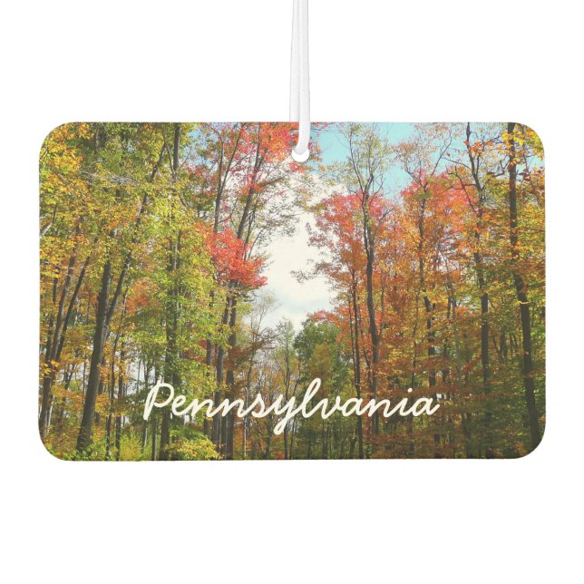 Fall Trees and Blue Sky Autumn Nature Photography Air Freshener (Front)
