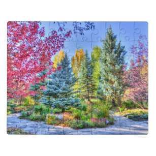 Fall Trees Colourful Scenic Autumn Vail Colorado Jigsaw Puzzle
