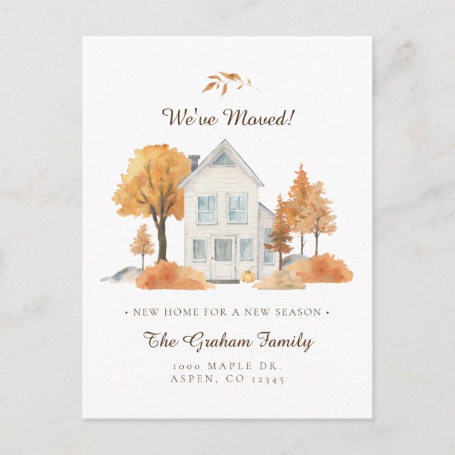 Fall Trees House We've Moved Moving Announcement (Front)