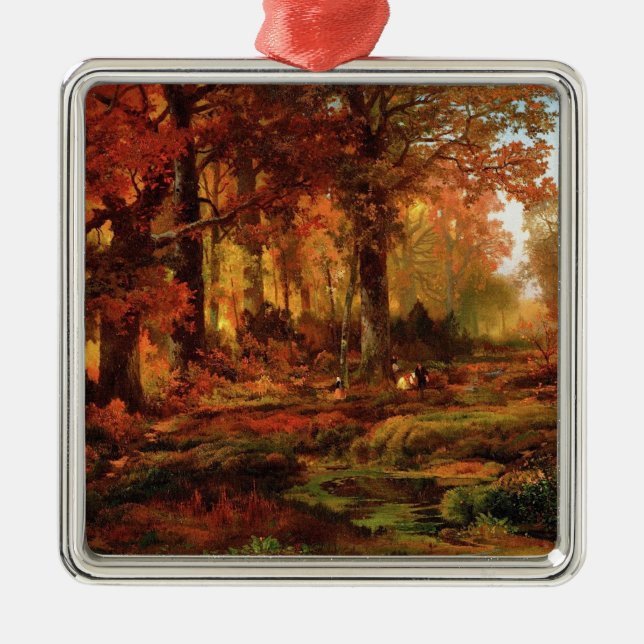 Fall Trees in Cresheim Glen (Philadelphia) Metal Ornament (Front)