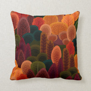 Fall Trees Throw Pillow