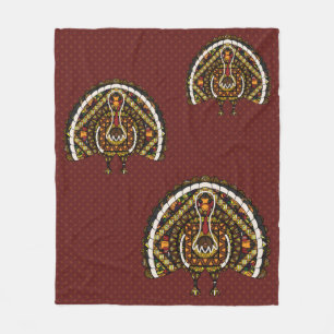 Fall Turkey Fleece Blanket