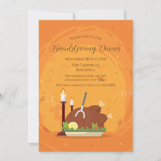 Fall Turkey Friendsgiving Dinner Invitation