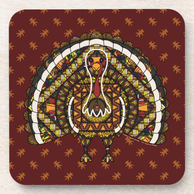 Fall Turkey Square Coaster (Front)