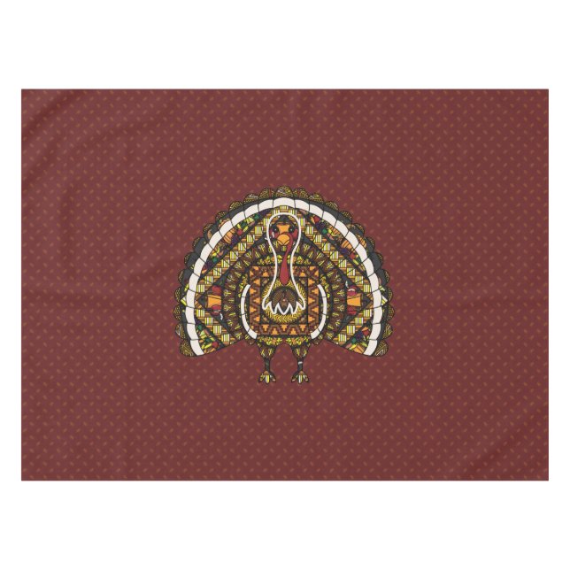 Fall Turkey Tablecloth (Front (Horizontal))